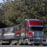 red western star truck on road